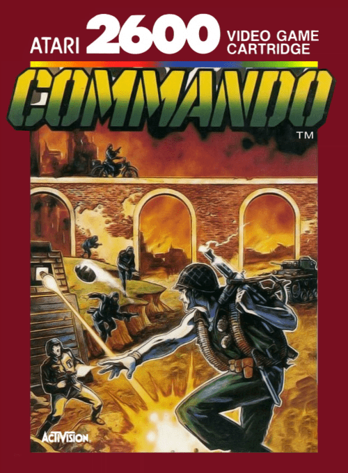 Commando box art for Atari 2600